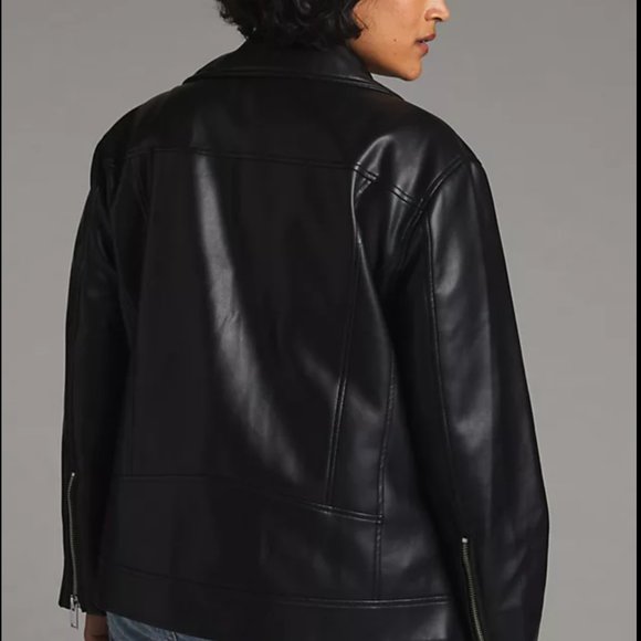 Avec Les Filles Faux Leather Jacket Black Size S - Picture 5 of 9